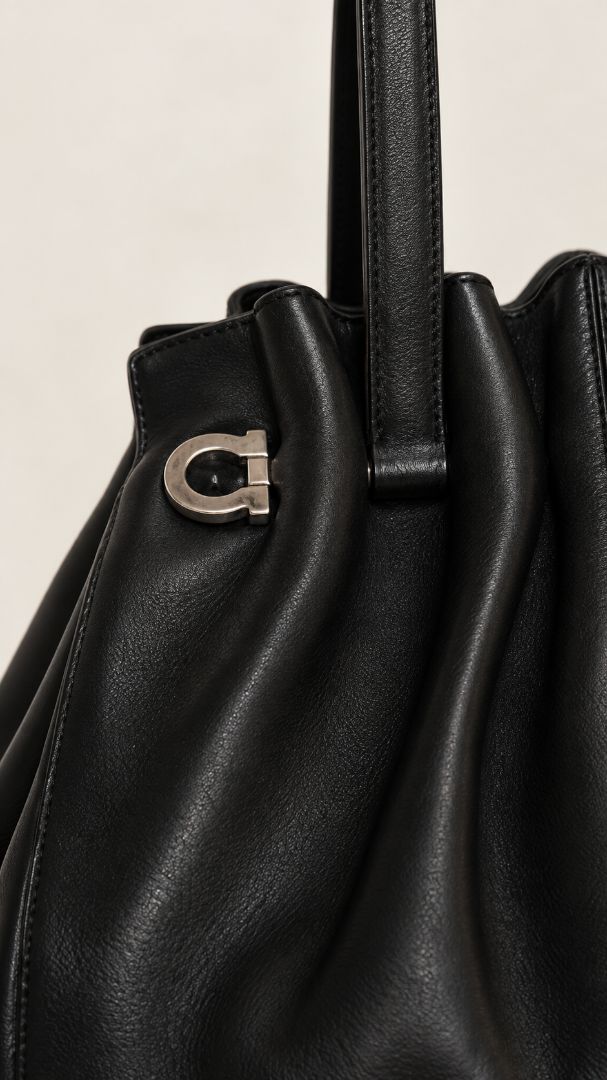 Ferragamo vintage Gancini pleated top handle