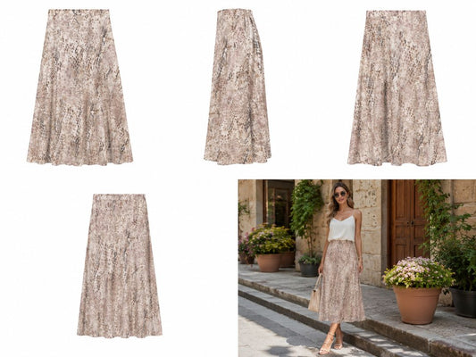 blush See You Monday LA, CA snakeskin midi skirt, XS