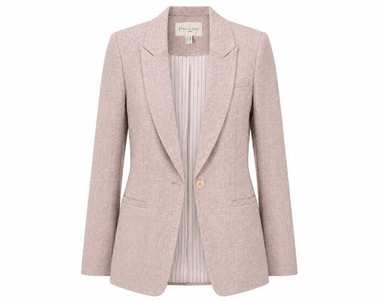 pink Haver Blair hounds tooth jacket, XS