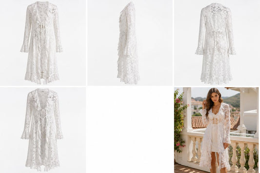 white See You Monday LA, CA lace top, S