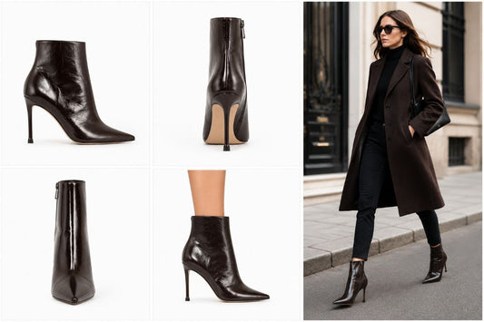 dark browk Jimmy Choo booties, 8.5
