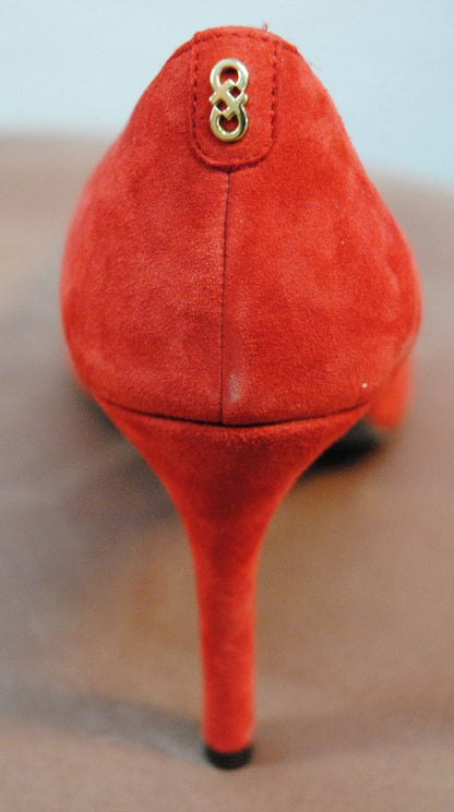 Cole Haan red suede heels, women’s size 8.5, new with tags, classic pointed-toe pumps with mid-height heel