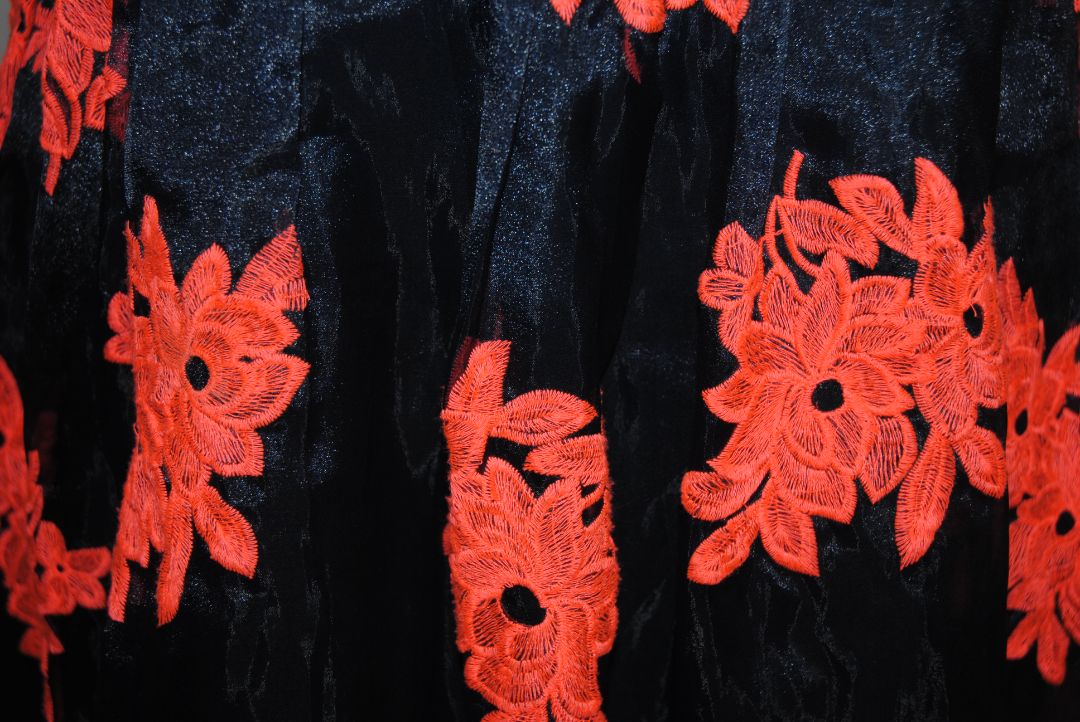 Blue and Orange Anthropologie Maeve Pome Blossom Skirt, Size XS