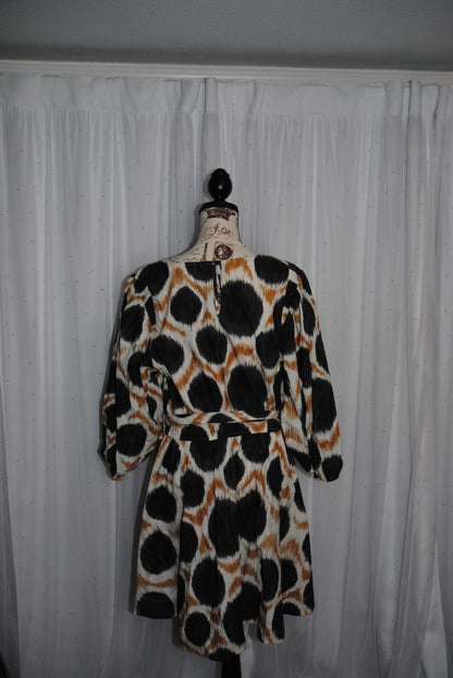 black and yellow anthropologie/ MAEVE Maeve  destin mini dress NWT, XL
