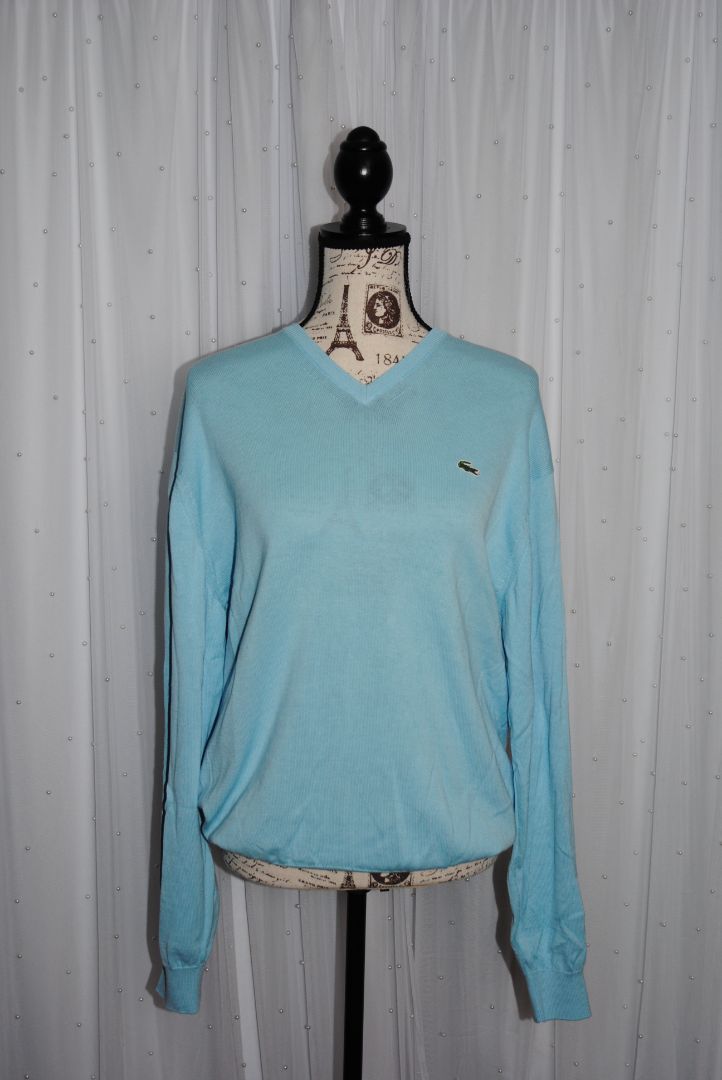 Blue Lacoste Lacoste wool pullover v neck, Size 5