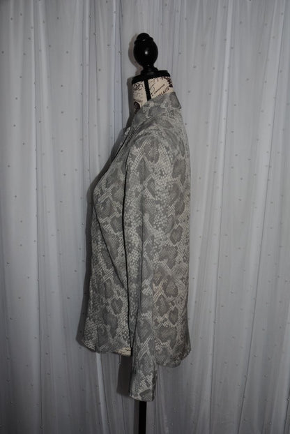 Python Equipment Femme Brett Long sleeve python silk blouse, XS