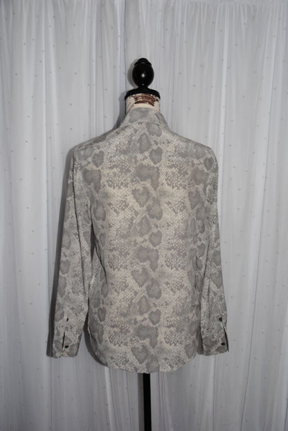 Python Equipment Femme Brett Long sleeve python silk blouse, XS