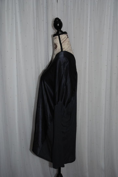 Navy Vince VINCE Silk Band-Collar Blouse, M