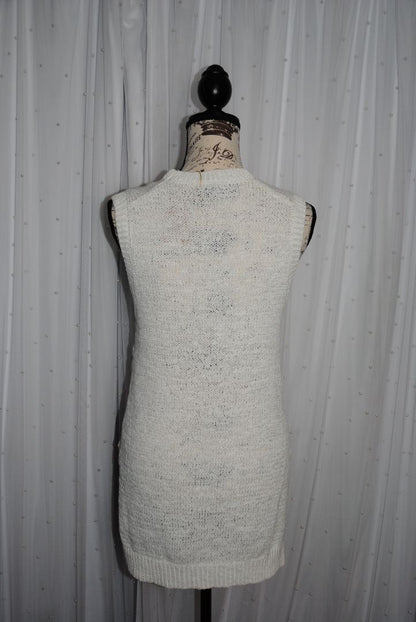 white Theory Mayleen Open Stitch Sleeveless Knit Sweater Vest, M