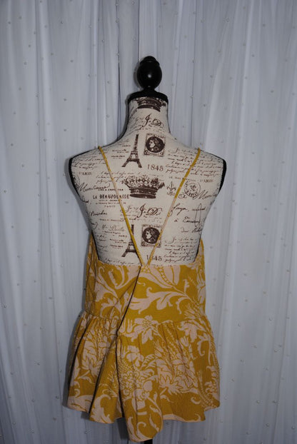 Jacquard mustard /yellow Ted Baker Mahbel Floral Print Peplum tank, 6 EU