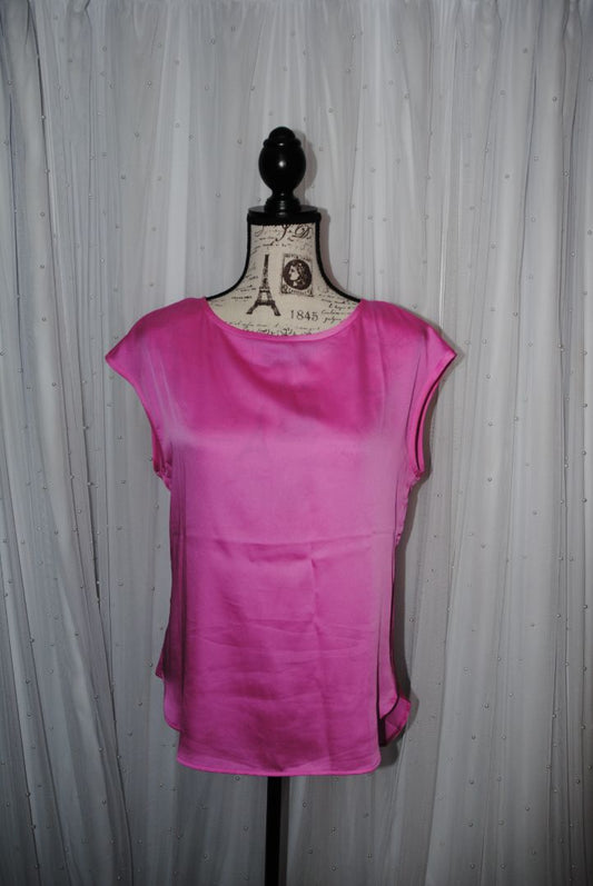 pink Banana Republic silk round neck dress shell, S