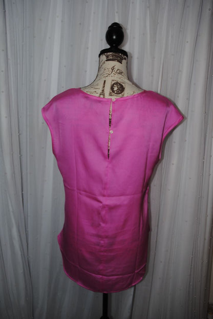 pink Banana Republic silk round neck dress shell, S