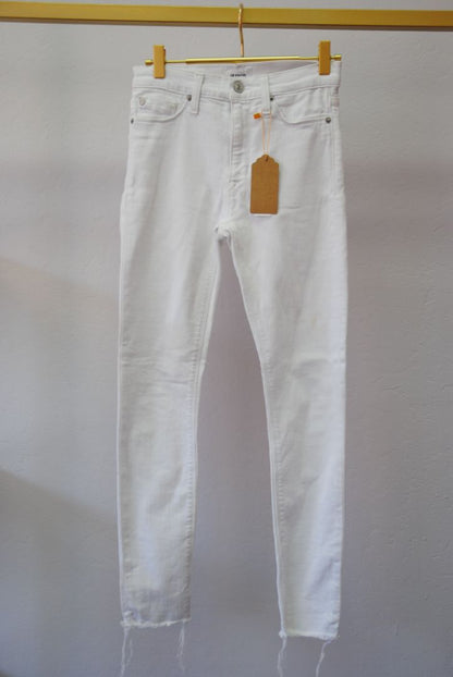 white Hudson Barbara High-Rise Super Skinny Ankle Jean, 24 in