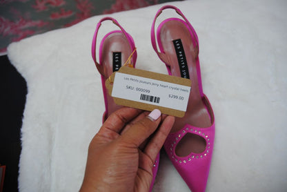 raso pink Les Petits Joueurs Les Petits Joueurs Jerry heart crystal heels, EU 38
