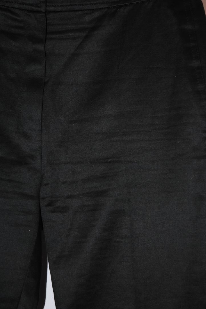 black Yves Saint Laurent tappered satin pants with zipper