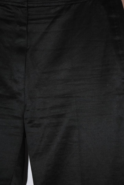 black Yves Saint Laurent tappered satin pants with zipper