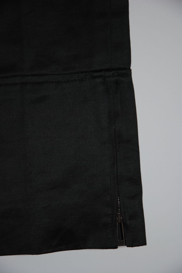 black Yves Saint Laurent tappered satin pants with zipper