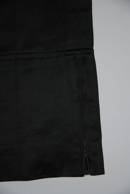 black Yves Saint Laurent tappered satin pants with zipper
