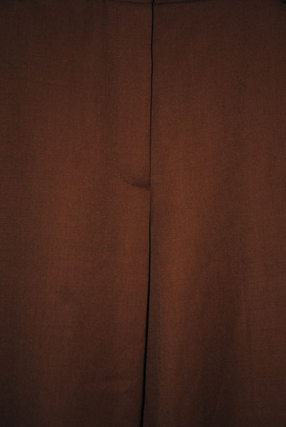 warm chestnut brown Nili Lotan high waisted wide leg pants, 10