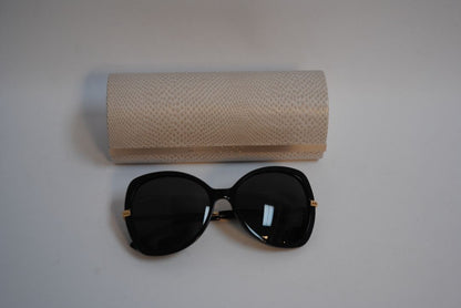 black Jimmy Choo Oversized Black Acetate Sunglasses with case, one size
