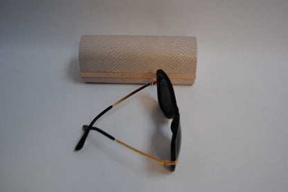 black Jimmy Choo Oversized Black Acetate Sunglasses with case, one size