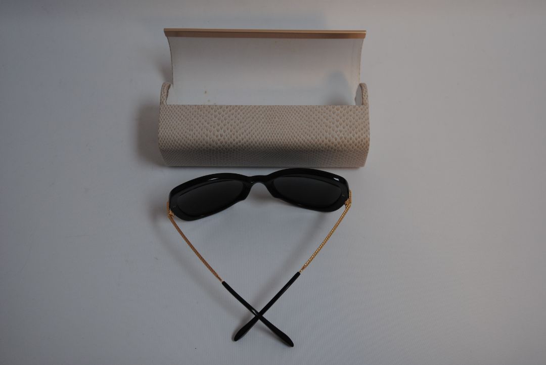 black Jimmy Choo Oversized Black Acetate Sunglasses with case, one size