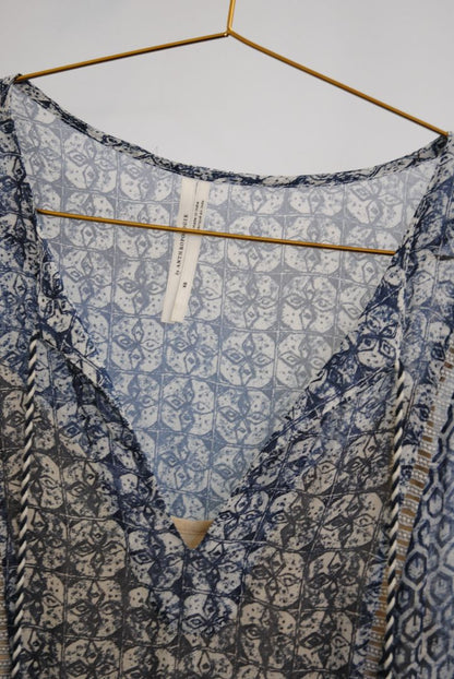 blue Antrhopologie boho dress, M