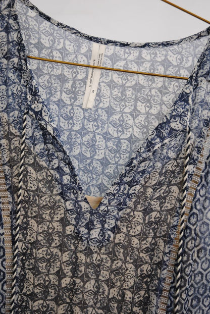 blue Antrhopologie boho dress, M