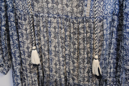 blue Antrhopologie boho dress, M