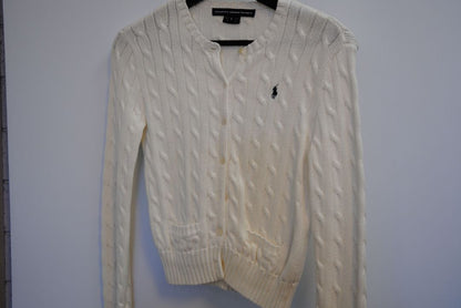 white Ralph Lauren white cardigan, S