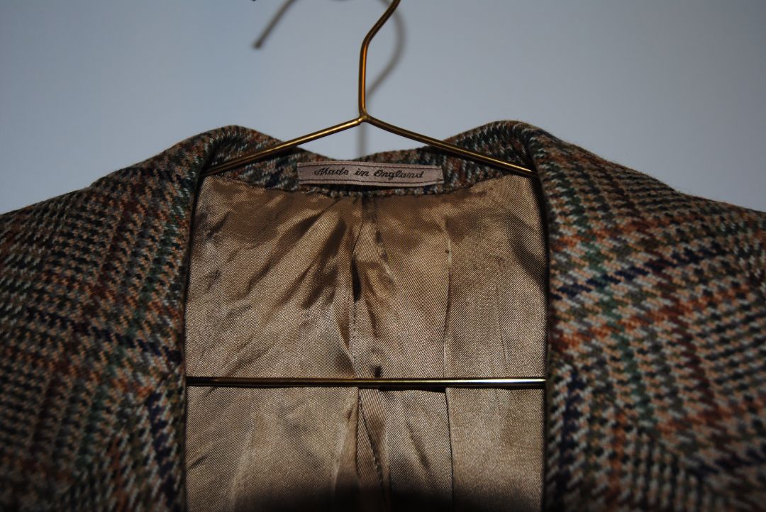 Houndtooth Brown Chester Barrie Designer Coat, XL