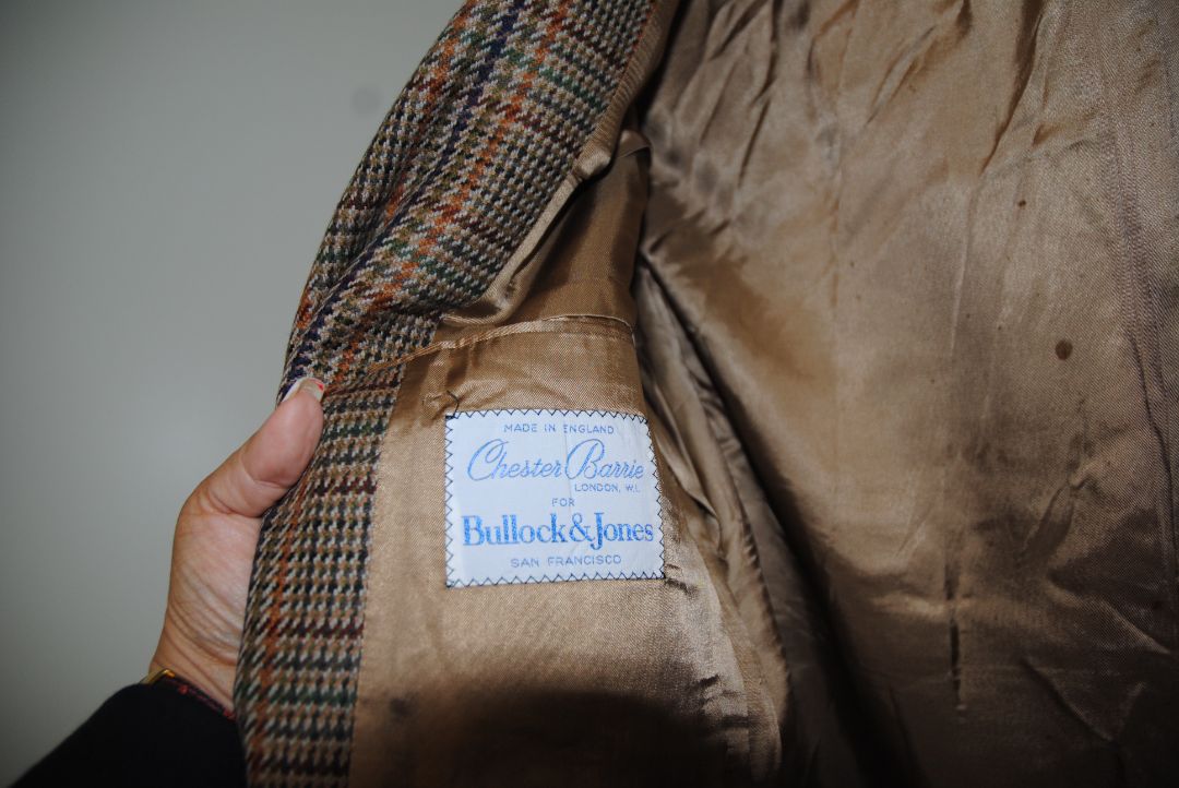 Houndtooth Brown Chester Barrie Designer Coat, XL