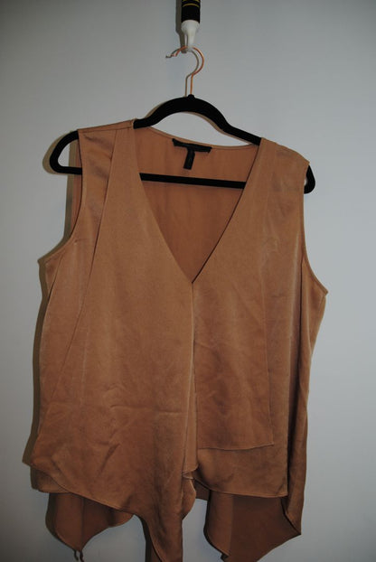 champagne BCBG v neck blouse, L