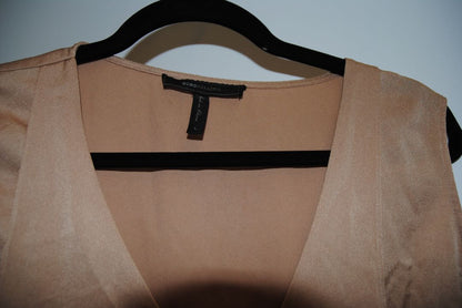 champagne BCBG v neck blouse, L