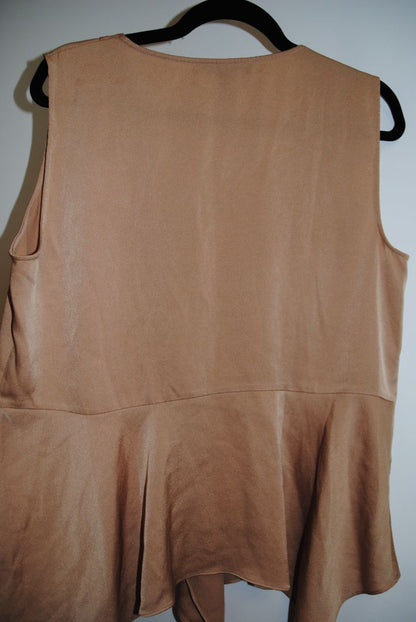 champagne BCBG v neck blouse, L