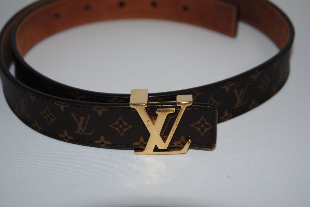Monogram Louis Vuitton Louis Vuitton Monogram Canvas LV Initiales 40mm Belt – Gold Buckle