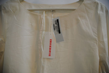 white Susanne Bommer Long Sleeve Blouse with Ruffle Cuffs, S