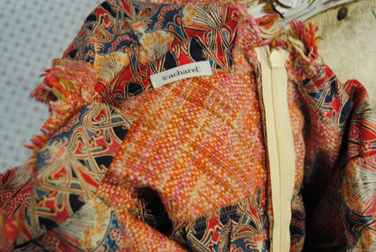 deco pattern Cacharel deep v midi dress, M