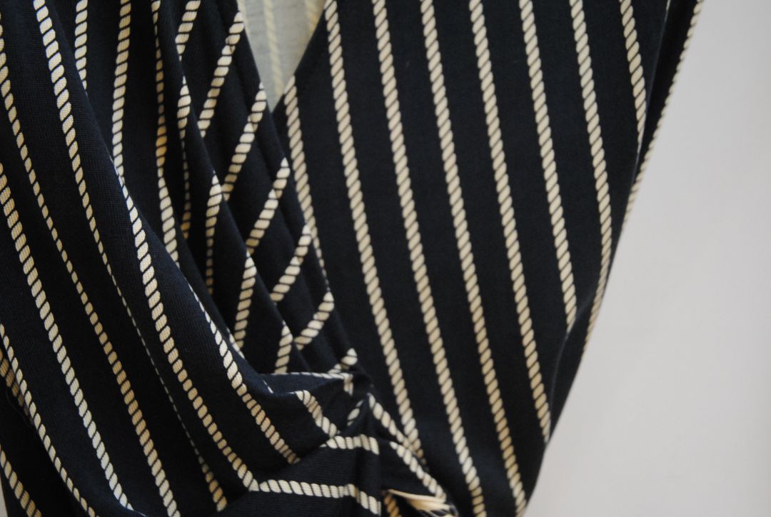 navy and white Diane von Furstenberg wrap dress, 8