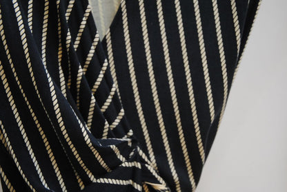 navy and white Diane von Furstenberg wrap dress, 8