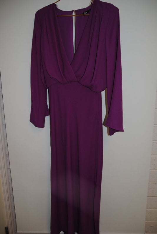 deep purple ZARA long dress, xs