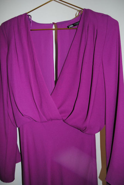 deep purple ZARA long dress, xs