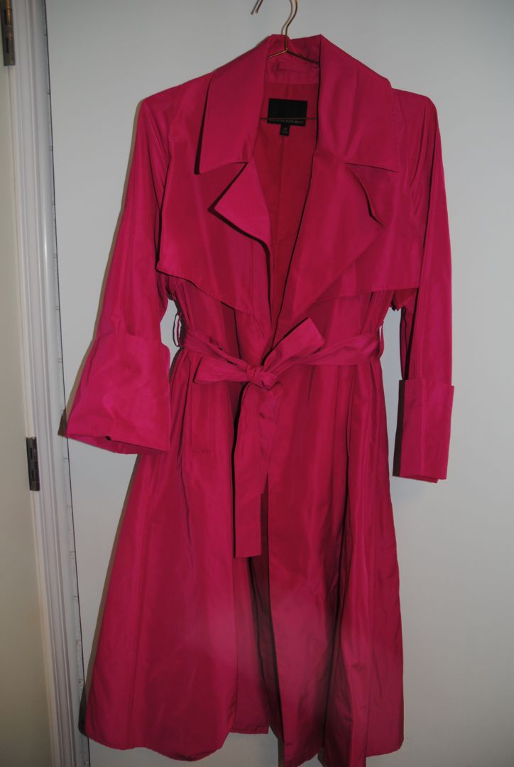 Fuschia Banana Republic rain coat, xs