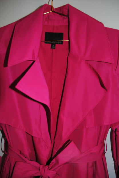Fuschia Banana Republic rain coat, xs