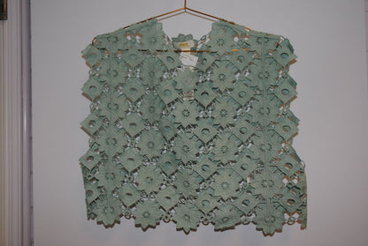 sage green Maeve lace top, one size