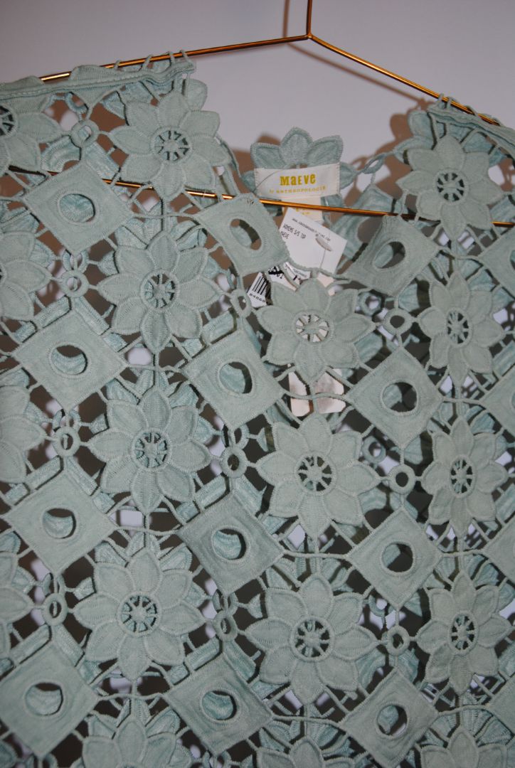sage green Maeve lace top, one size