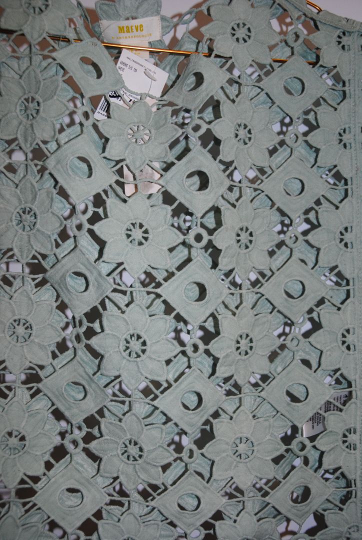 sage green Maeve lace top, one size