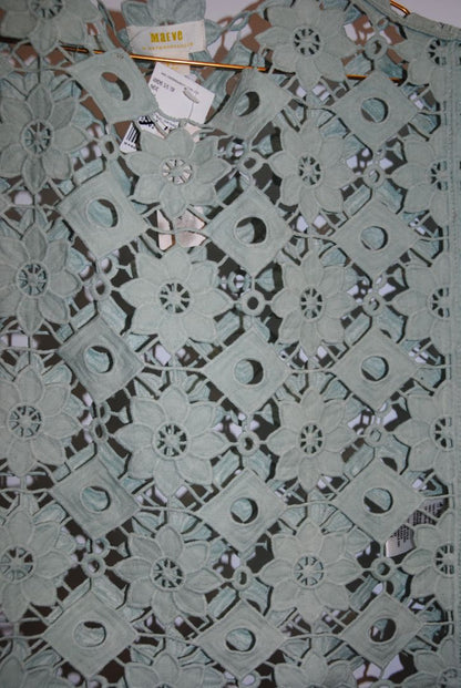 sage green Maeve lace top, one size