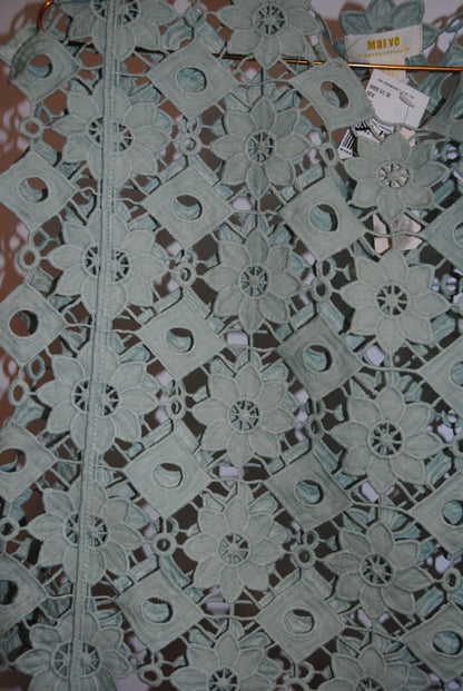 sage green Maeve lace top, one size