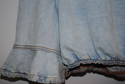 light denim WeWoreWhat RUFFLE TOP CROP TOP, XL